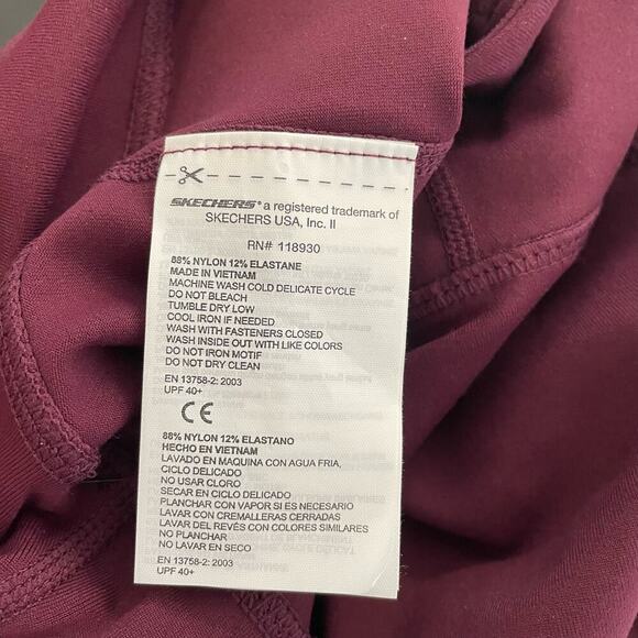 Skechers Women's Workout  Stretch Pants Burgundy Size Medium - Picture 5 of 7